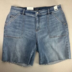 Judy Blue Denim Shorts Womens 3XL Blue Mid Rise Raw Hem JB15288MD Stretch